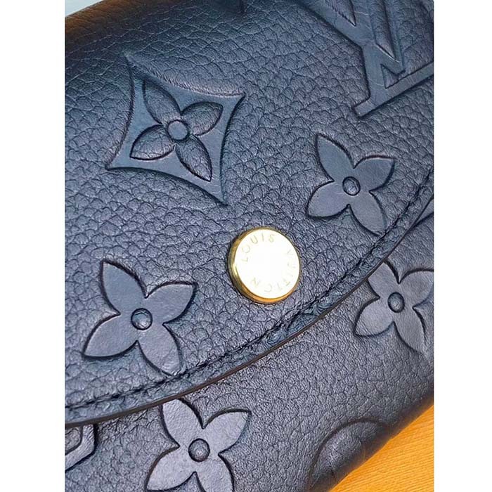 Louis Vuitton LV Unisex Rosalie Coin Purse Black Monogram Empreinte Embossed Supple Grained Cowhide Leather
