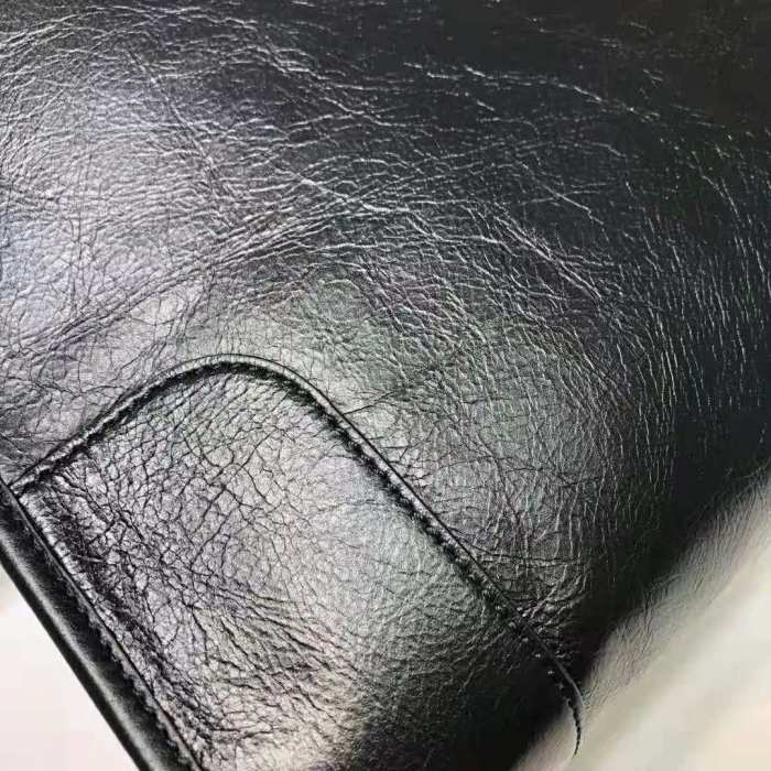 Gucci GG Men Medium Soft Leather Duffle in Black Soft Leather