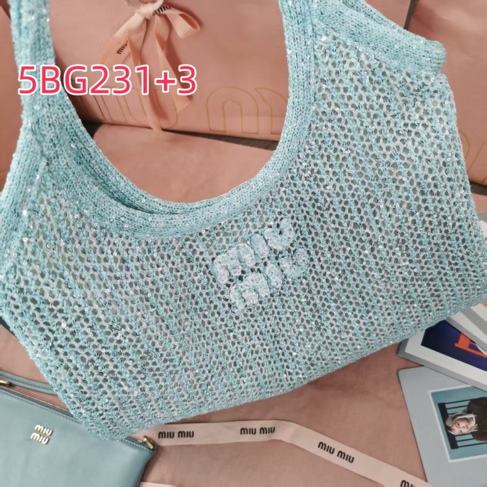 5BG231MiuMiu new sequined mesh IVY handbag