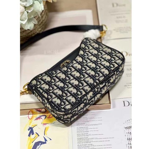 Dior Women CD 30 Montaigne Avenue Mini Bag Blue Dior Oblique Jacquard