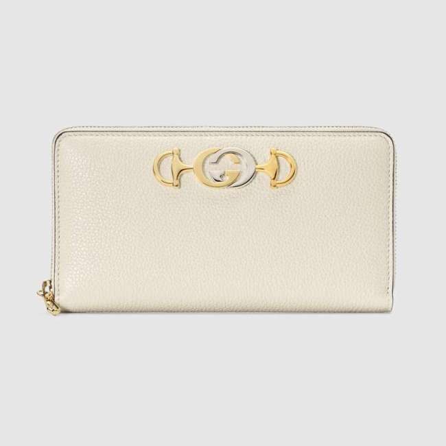 Gucci GG Women Gucci Zumi Grainy Leather Zip Around Wallet