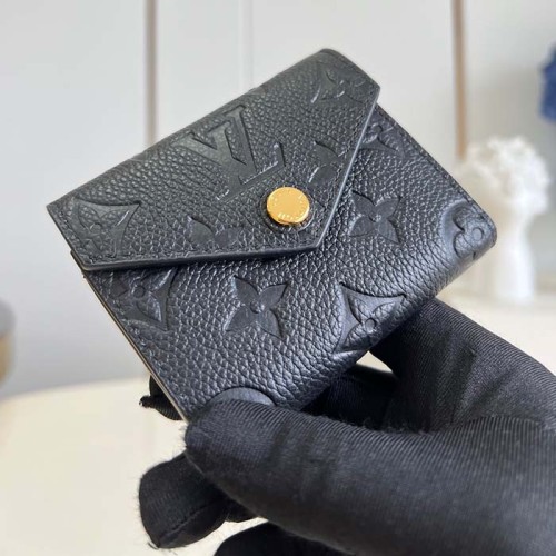 Louis Vuitton LV Unisex Zoe Wallet Monogram Empreinte Embossed Supple Grained Cowhide Leather Black Noir