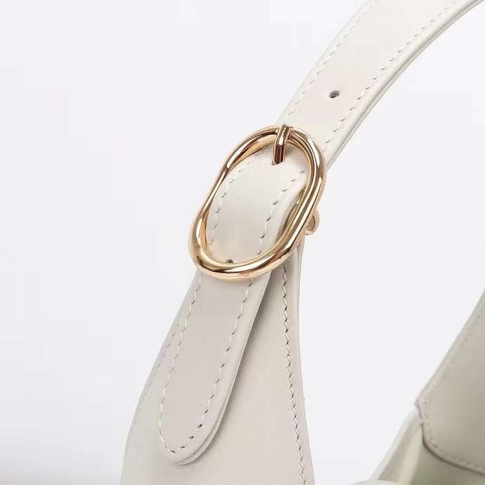 Gucci Women GG Jackie Small Shoulder Bag White Leather Hook Closure