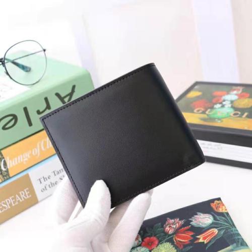 Gucci GG Unisex Leather Wallet with Gucci Logo in Black Leather