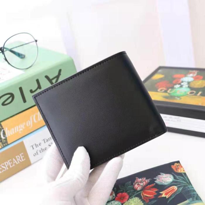 Gucci GG Unisex Leather Wallet with Gucci Logo in Black Leather