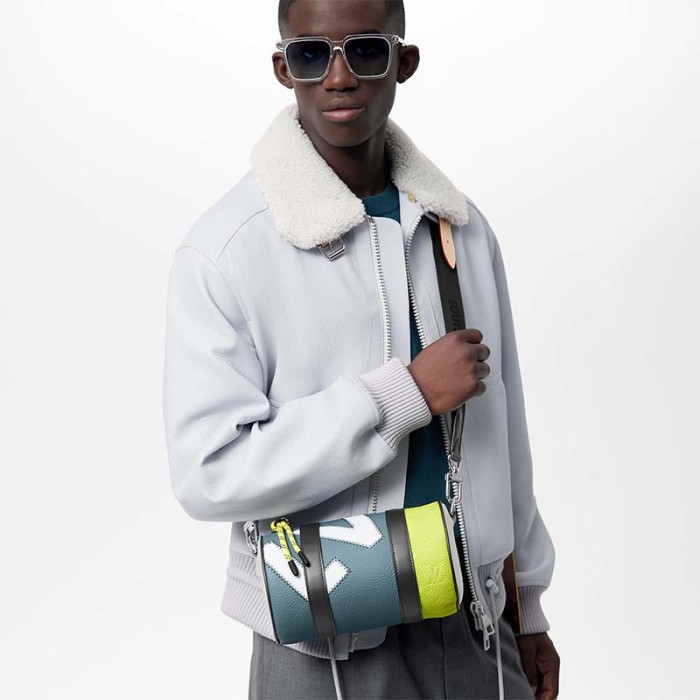 Louis Vuitton LV Unisex Polochon Yellow Monogram Embossed Taurillon Cowhide Leather