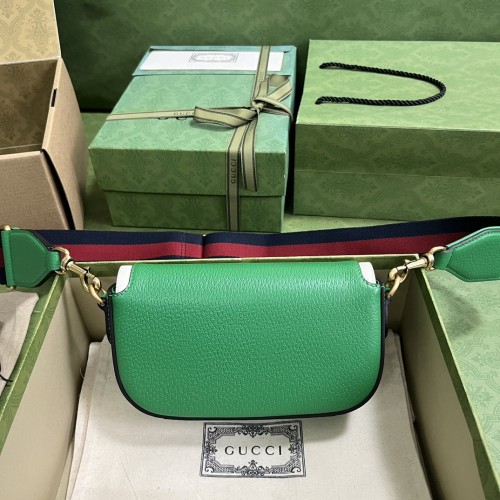 Gucci Unisex GG Adidas x Gucci Mini Bag Green Leather Off White Trefoil Print