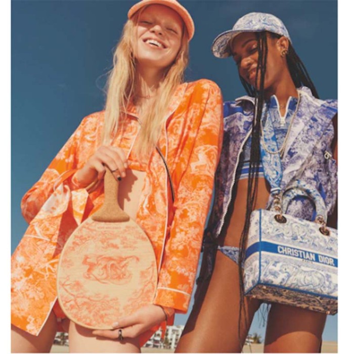 Dior Women Medium Lady D-Lite Bag Fluorescent Orange Toile De Jouy Reverse Embroidery