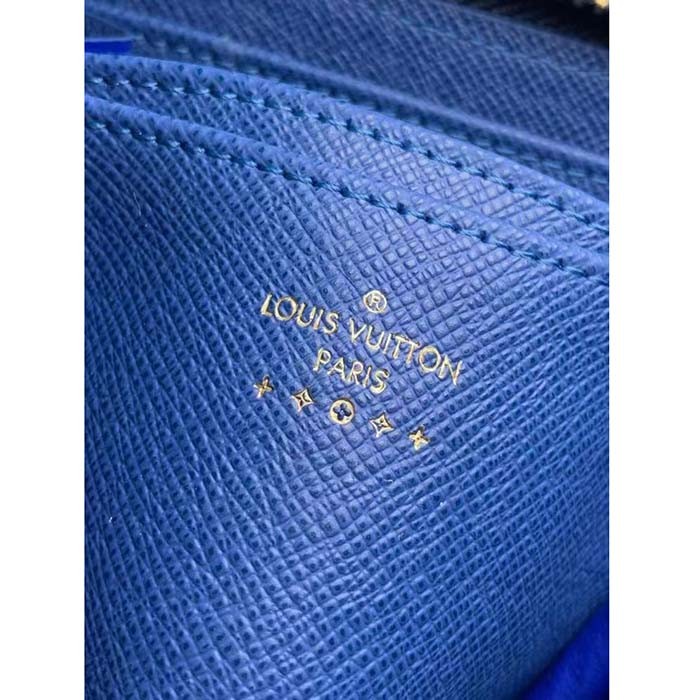 Louis Vuitton LV Unisex Zippy Coin Purse Denim Blue GOTS Certified Cotton Monogram Denim