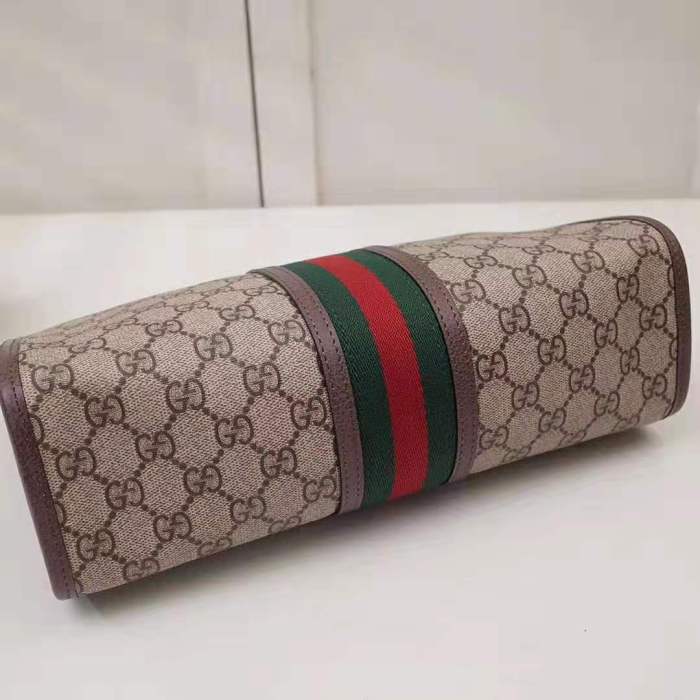 Gucci GG Unisex Ophidia GG Toiletry Case in Beige/Ebony GG Supreme Canvas