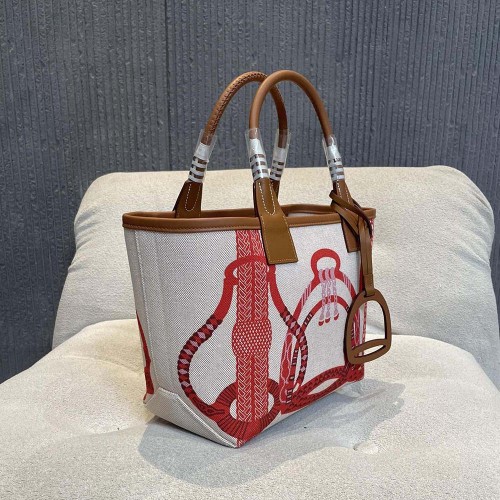 Hermes Unisex Steeple 25 Tote Bag-Orange H084313CKAA