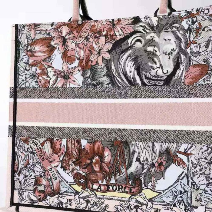 Dior Women Large Dior Book Tote Multicolor La Force Embroidery