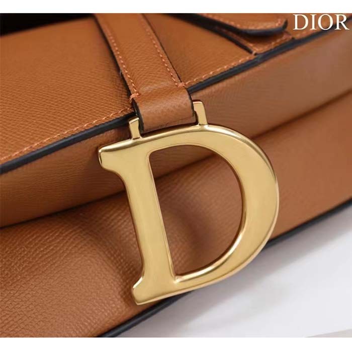 Dior Women CD Saddle Bag Strap Golden Saddle Grained Calfskin