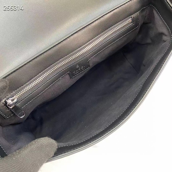 Gucci GG Unisex Ophidia GG Crossbody Bag GG Black Supreme Canvas Leather