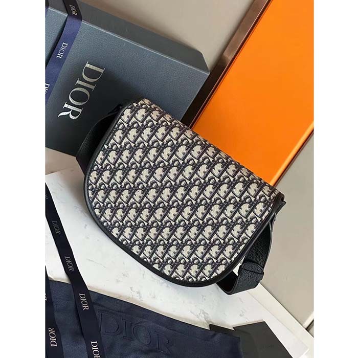Dior Unisex CD Gallop Bag Strap Beige Black Dior Oblique Jacquard