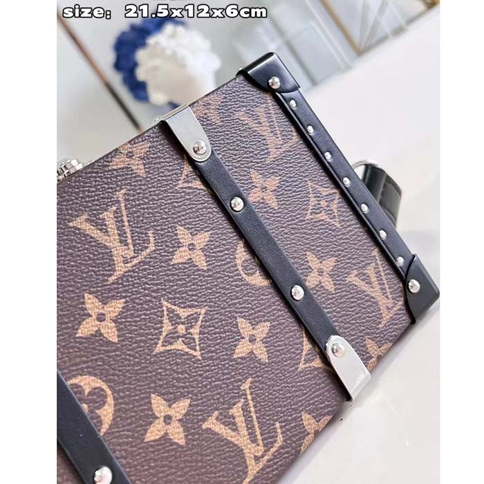 Louis Vuitton LV Unisex Neo Wallet Trunk Black Brown Monogram Coated Canvas