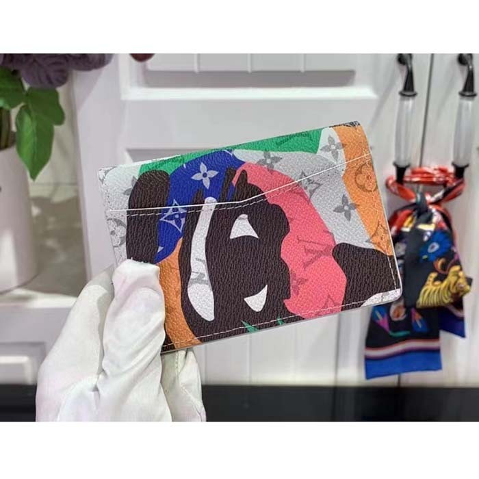 Louis Vuitton LV Unisex Pocket Organizer Multicolor Monogram Coated Canvas Cowhide Leather