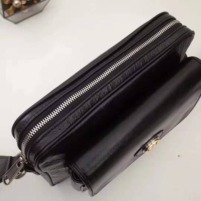 Gucci GG Men Leather Belt Bag in Black Soft Leather