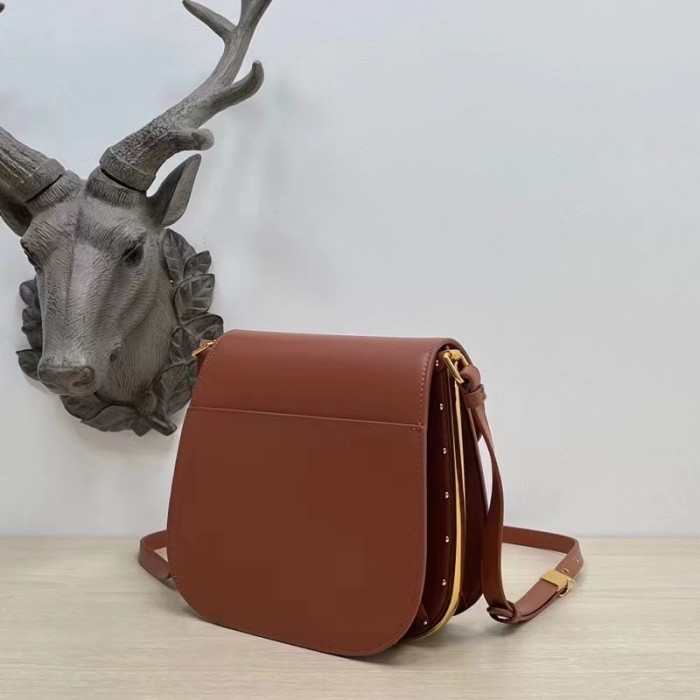 Dior Women CD Dior Bobby Frame Bag Cognac-Colored Box Calfskin