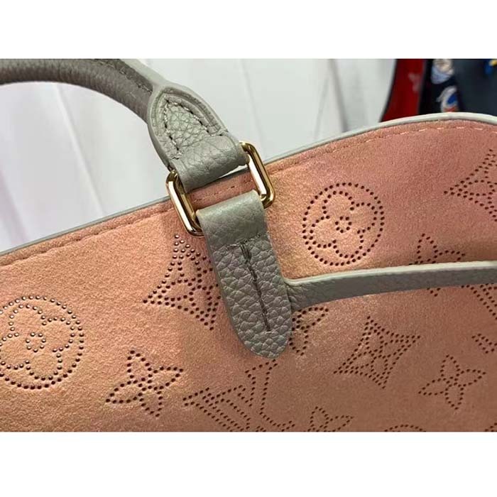 Louis Vuitton LV Unisex Bella Tote Gray Mahina Perforated Calfskin Leather