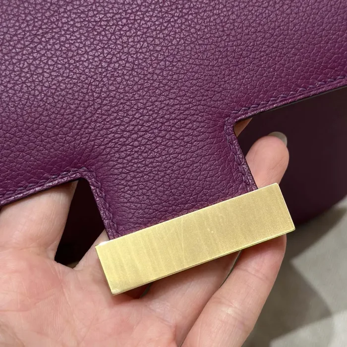 Hermes Women Constance 24 Bag Epsom Leather-Purple/Gold