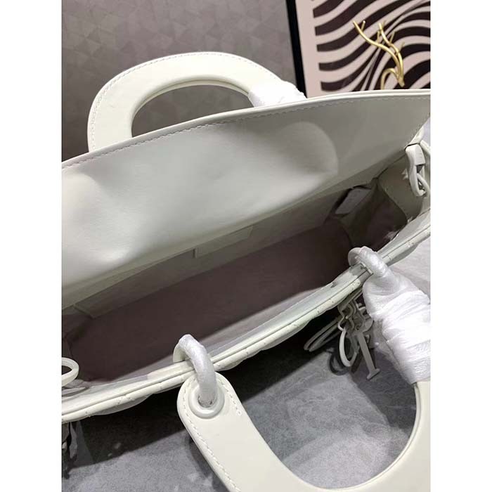 Dior Women CD Small Lady D-Joy Bag Latte Cannage Lambskin