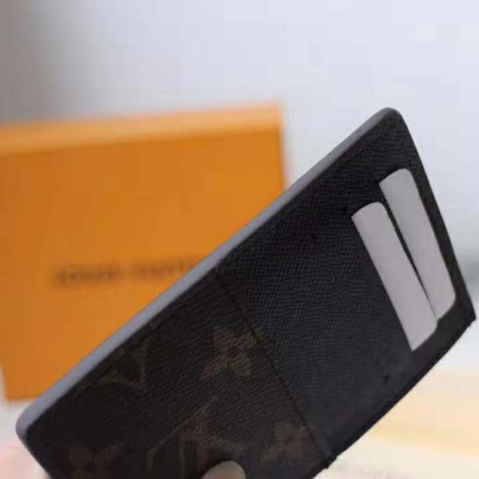 Louis Vuitton LV Unisex Neo Porte Cartes in Monogram Macassar Canvas-Brown