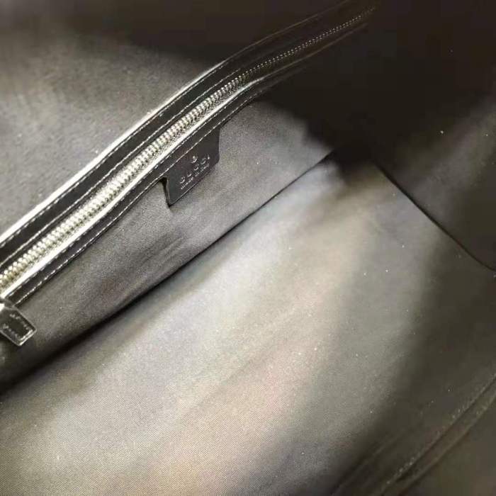 Gucci GG Men Medium Soft Leather Duffle in Black Soft Leather