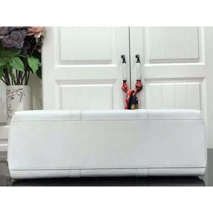 Louis Vuitton LV Unisex Tote Journey White Cowhide Leather Textile Lining