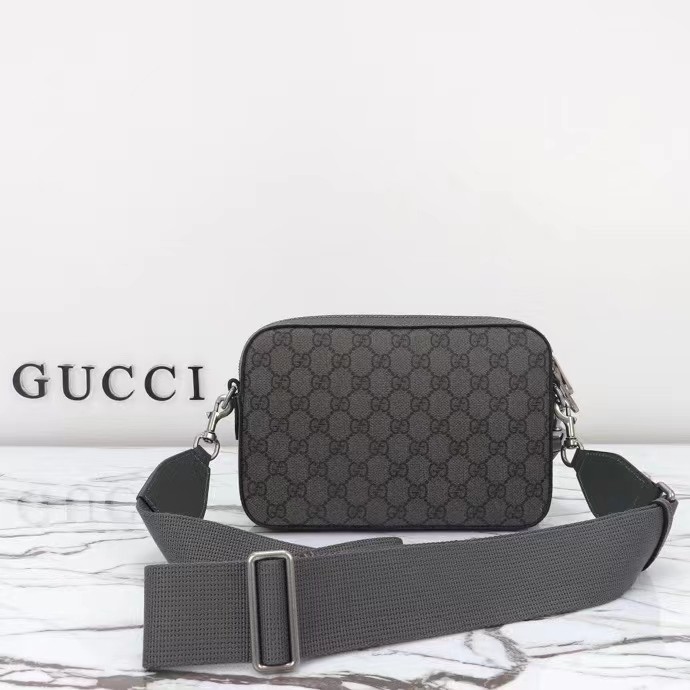 Gucci GG Unisex Ophidia GG Crossbody Bag Grey Black GG Supreme Canvas Double G