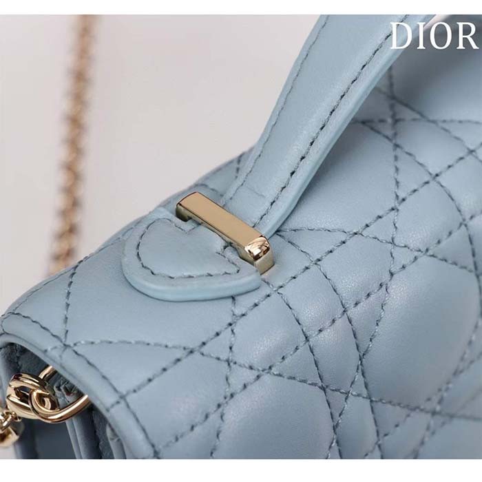 Dior Women CD My Dior Mini Bag Cloud Blue Cannage Lambskin