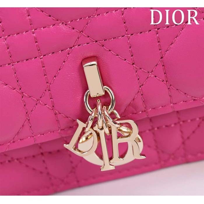 Dior Women CD My Dior Mini Bag Passion Pink Cannage Lambskin