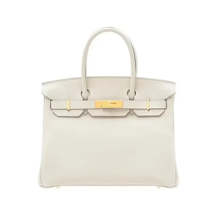 Hermes Birkin 30 Bag in Epsom Leather with Gold Hardware-White/Gold