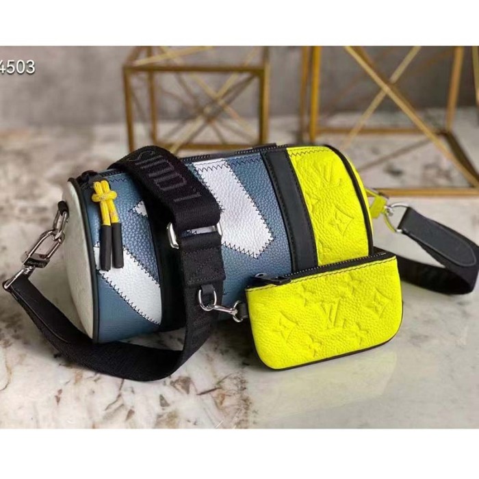 Louis Vuitton LV Unisex Polochon Yellow Monogram Embossed Taurillon Cowhide Leather