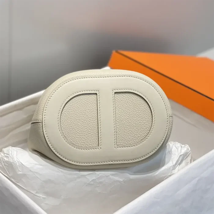 Hermes Women In the Loop 18 Handbag Clemence Leather-White/Silver