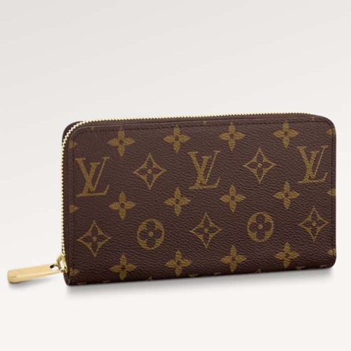 Louis Vuitton LV Unisex Zippy Wallet Brown Monogram Coated Canvas