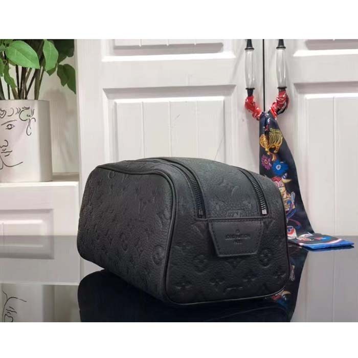 Louis Vuitton LV Unisex Dopp Kit Toilet Pouch Taurillon Monogram Leather Cowhide