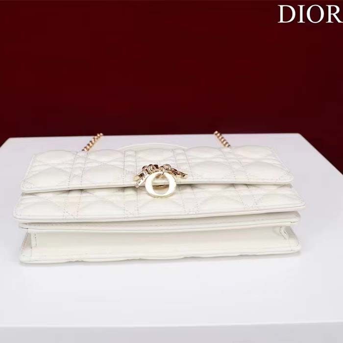 Dior Women CD Miss Dior Mini Bag Latte Cannage Lambskin