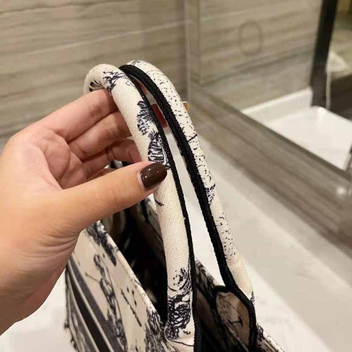 Dior Women Small Dior Book Tote Latte Multicolor Dior Zodiac Embroidery