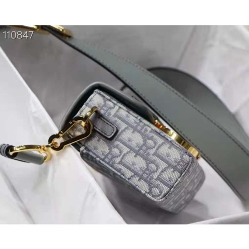 Dior Women 30 Montaigne Box Bag Gray Dior Oblique Jacquard