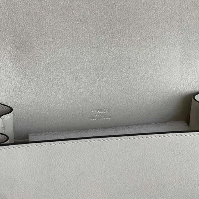 Hermes Women Roulis Mini Bag in Evergrain Calfskin-Silver
