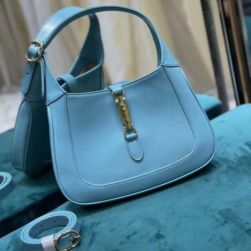 Gucci Women Jackie 1961 Small Shoulder Bag Light Blue Leather