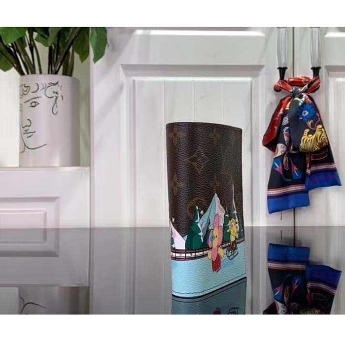 Louis Vuitton LV Unisex Passport Cover Pink Monogram Coated Canvas Grained Cowhide Leather