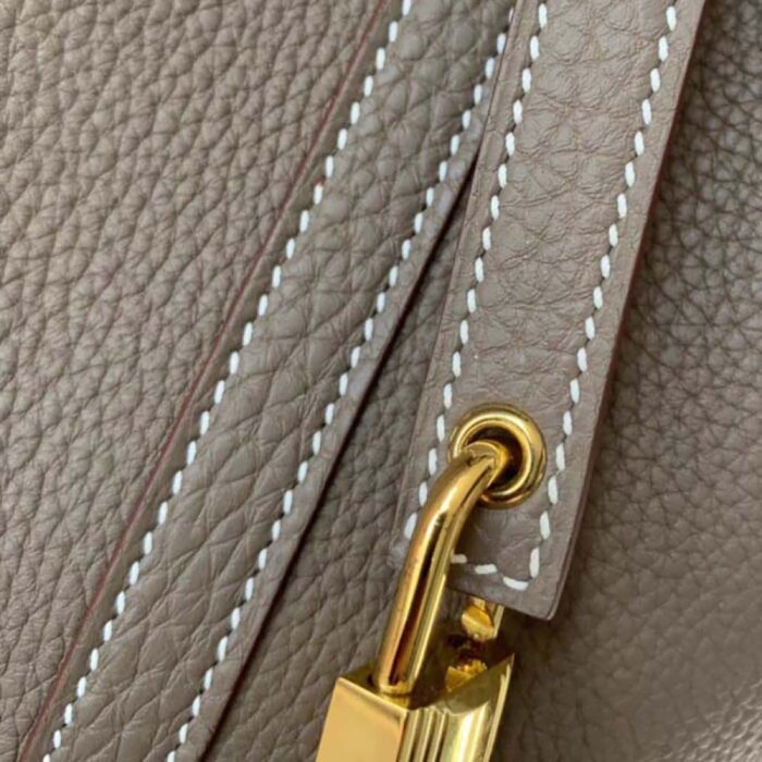Hermes Women Picotin Lock 22cm in Cowhide leather-Light Brown