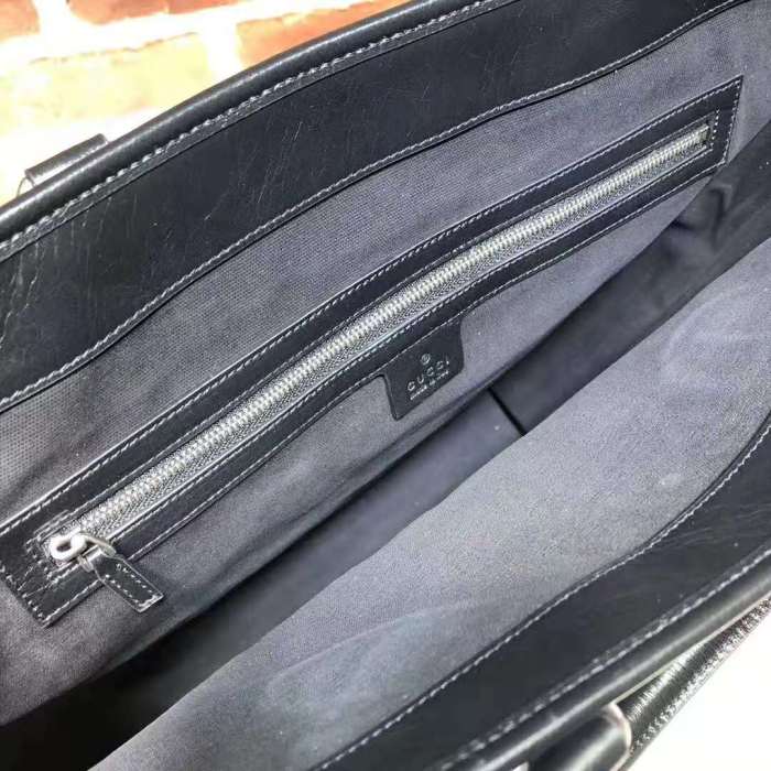 Gucci GG Men Soft Leather Tote in Black Soft Leather