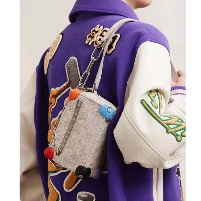 Louis Vuitton LV Unisex Mini Soft Trunk Chalk Taurillon Monogram Embossed Cowhide Leather