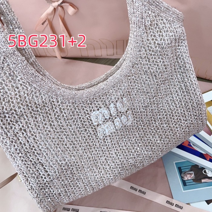 5BG231MiuMiu new sequined mesh IVY handbag