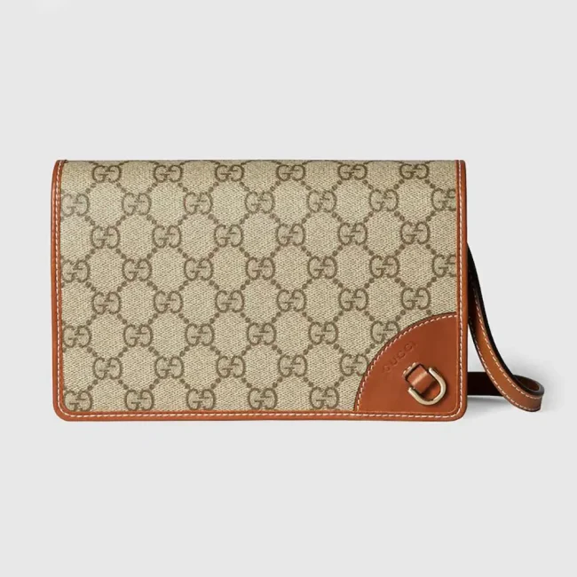 Gucci Women GG Emblem Mini Shoulder Bag-Brown 820688FAD6L9758