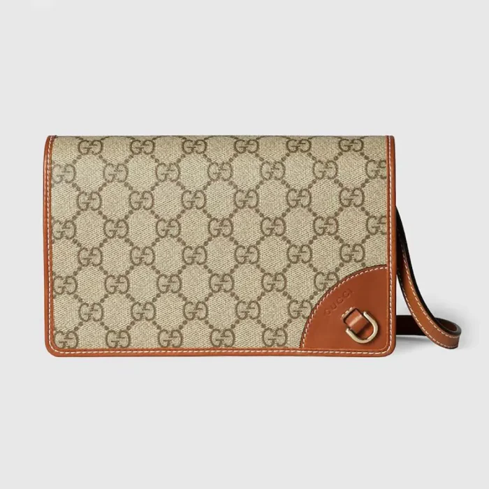 Gucci Women GG Emblem Mini Shoulder Bag-Brown 820688FAD6L9758