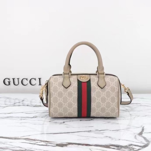 Gucci GG Unisex Ophidia GG Mini Top Handle Bag Beige White GG Supreme Canvas